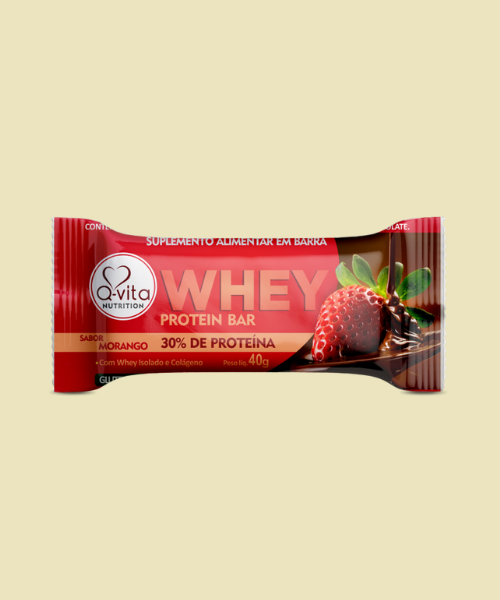 Whey Protein Bar - MORANGO Q-vita - 40G