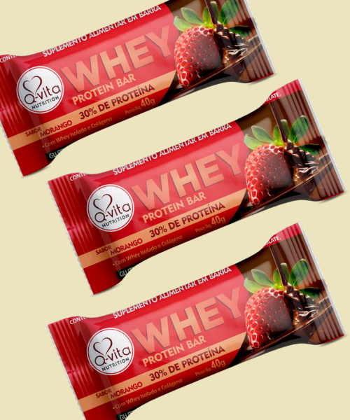 Whey Protein Bar - MORANGO Q-vita - 40G - Imagem 2