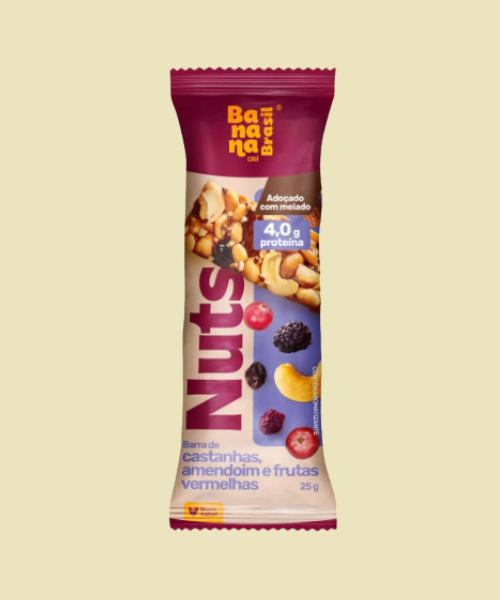 NUTS - BARRA DE CASTANHAS, AMENDOIM E FRUTAS VERMELHAS 25G